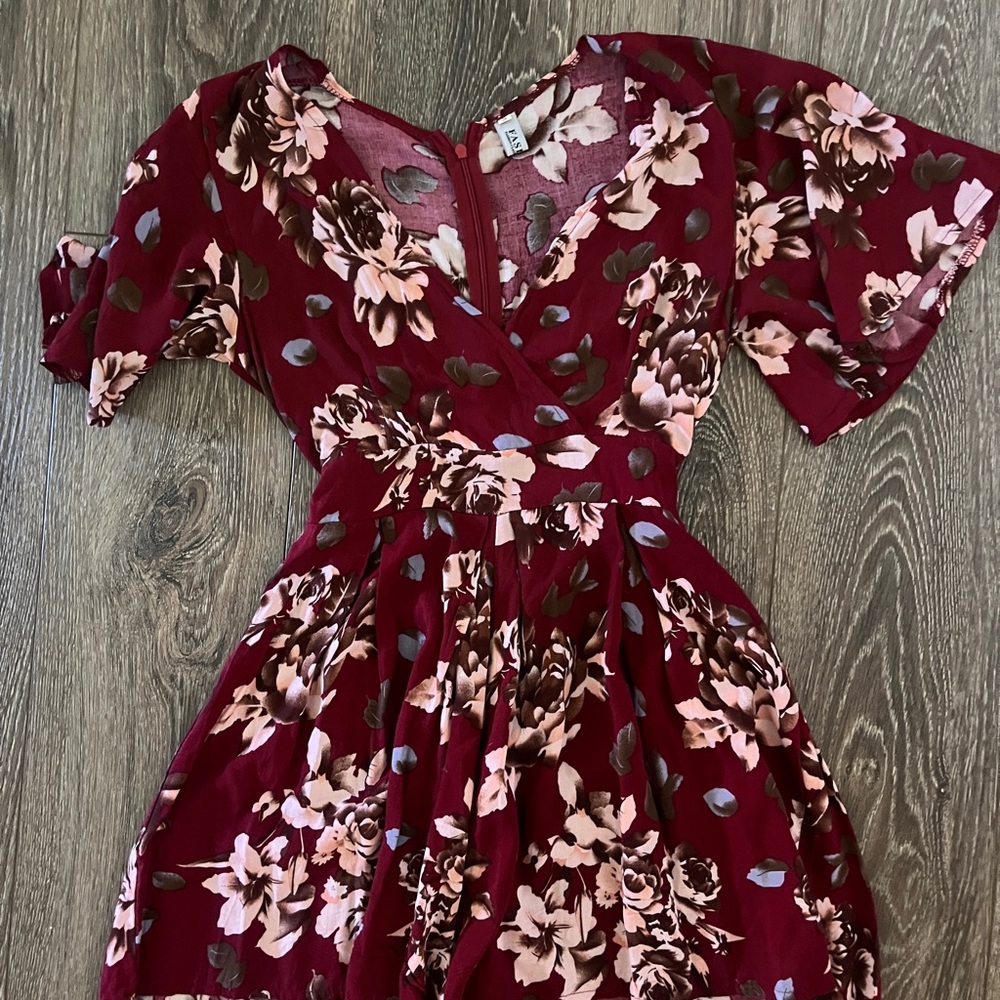 Floral Burgundy Romper